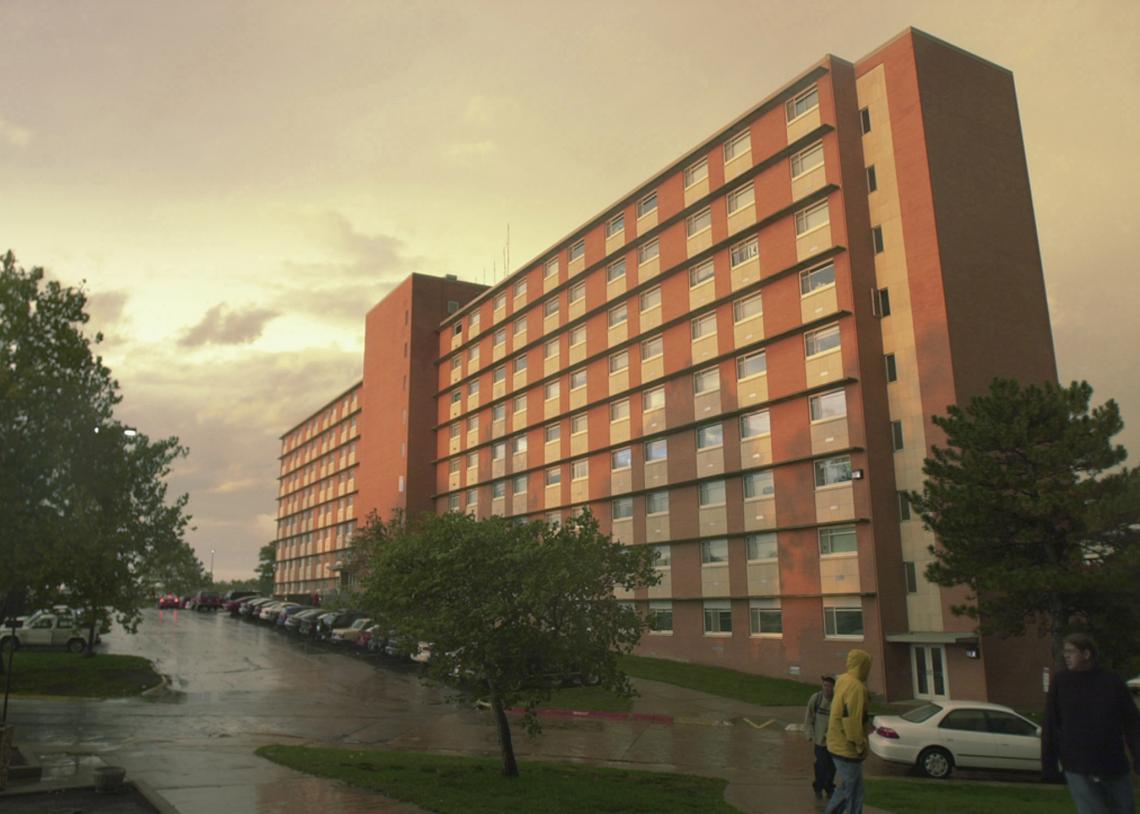 Ellsworth Residence Hall, on Daisy Hill, houses coed rooms and suites