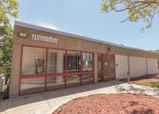 Nunemaker Center’s front entrance. The name Nunemaker is found on the top left of corner of the building’s front face