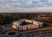 An aerial view of the complex of the apartments