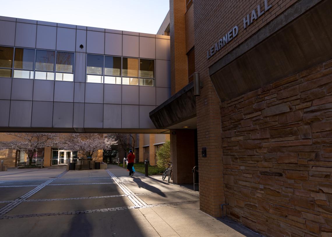 • Courtyard in front of Learned Hall on KU Lawrence campus
