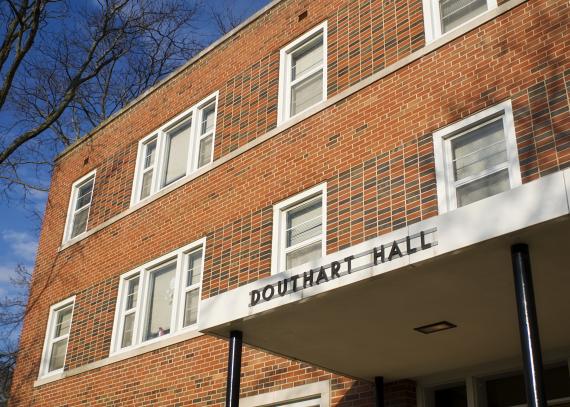 The entrance to Douthart Scholarship Hall