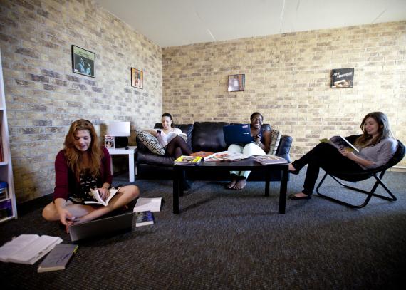 students inside the building sitting