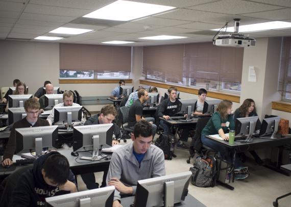 Students in a computer lab in Snow Hall