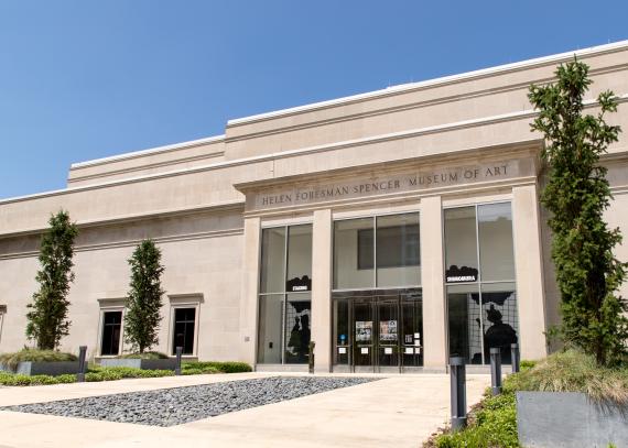 The entrance of the Spencer Museum of Art