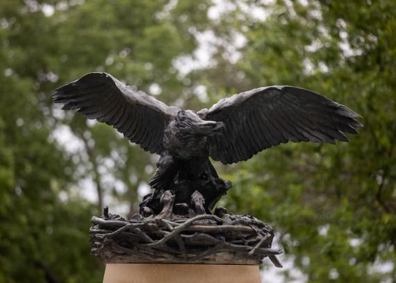 The Victory Eagle, cast in 1920, honors World War I casualties
