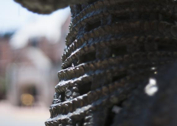 close up shot of the rods of the statue